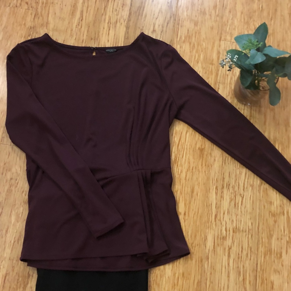 Beautiful burgundy blouse with side detail